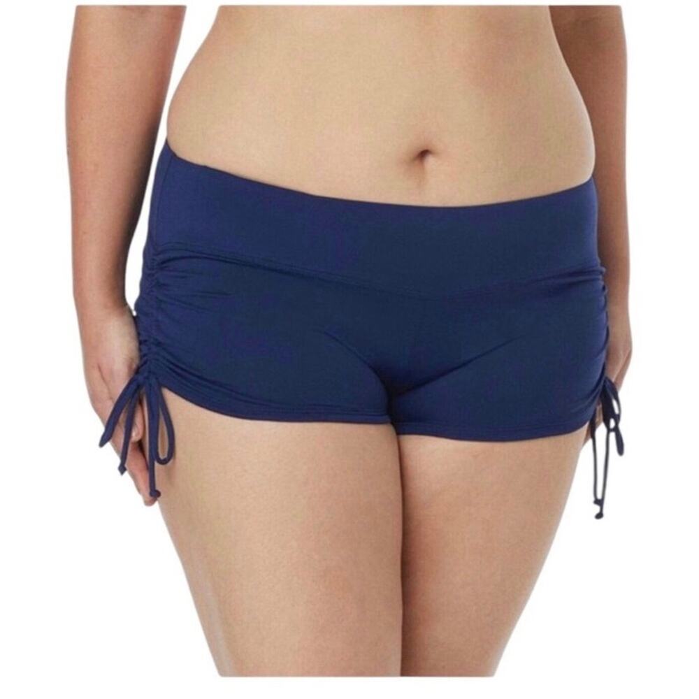 Beach House Plus Size Paloma Beach Solids Blake Adjustable Swim Short Navy 22W